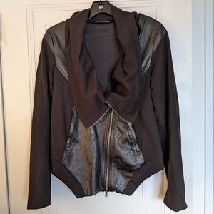 Kas New York Jacket with Faux Leather Throughout.